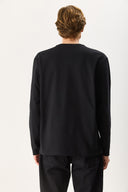 Erkek Brand Baskılı Bisiklet Yaka Regular Fit Tişört %100 Pamuk - Siyah