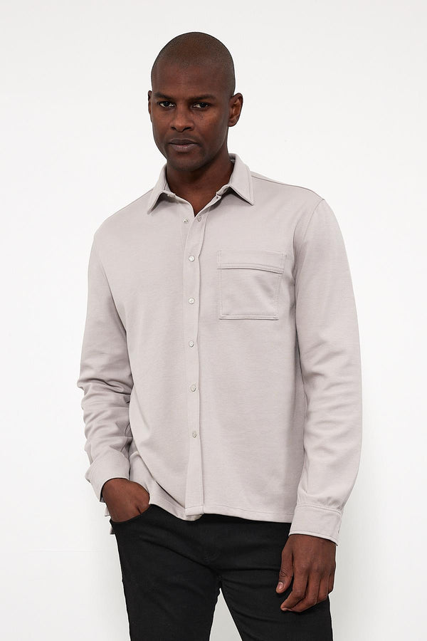 Clark Regular Fit Pamuklu Gömlek - BUZ GRİ