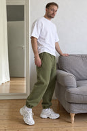 Erkek Clark Oversize Slouchy Eşofman Altı-Haki