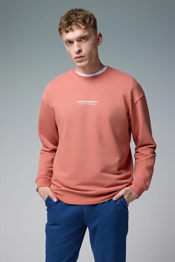 Erkek Create Gül Kurusu Baskılı Sweatshirt