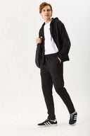 Erkek David Black Beli Lastikli Slim Fit Jogger Pantolon - Black