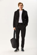 Erkek David Black Kapüşonlu Önü Fermuarlı Jean Ceket - Black