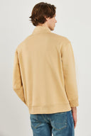Erkek Dik Yaka Çıt Çıtlı Sweatshirt - Bej