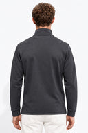 Erkek Dik Yaka Fermuarlı Yumuşak Dokulu Sweatshirt-Füme