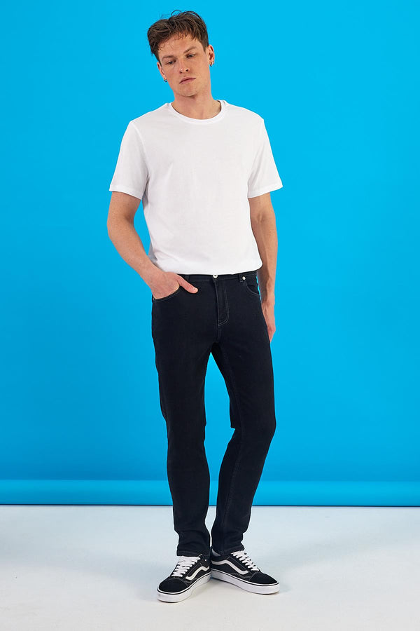 Erkek Edward Black Slim Straight Jean Pantolon