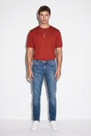 Erkek Edward Dirty Dark Blue Slim Straight Jean Pantolon - Dirty Dark Blue