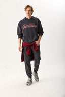 Erkek Getaway Baskılı Sweatshirt %100 Pamuk - Antrasit