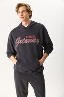 Erkek Getaway Baskılı Sweatshirt %100 Pamuk - Antrasit