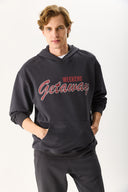 Erkek Getaway Baskılı Sweatshirt %100 Pamuk - Antrasit