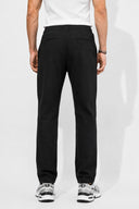 Erkek Gofre Relaxed Fit  Pantolon-Siyah