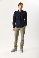 Erkek Jake Beli Lastikli Parça Boya Chino Pantolon (TENCEL)™ - Haki