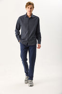 Erkek Jake Beli Lastikli Parça Boya Chino Pantolon (TENCEL)™ - Lacivert