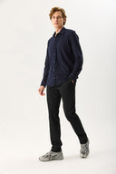 Erkek Jake Beli Lastikli Parça Boya Chino Pantolon (TENCEL)™ - Siyah