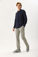 Erkek Jake Beli Lastikli Parça Boya Chino Pantolon (TENCEL)™ - Taş