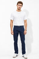 Erkek Jake Dark Blue Jean Chino Pantolon-Dark Blue