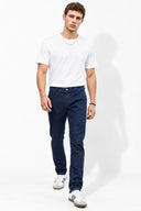 Erkek Jake Dark Blue Jean Chino Pantolon-Dark Blue