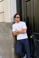 Erkek Jake Dark Blue Jean Chino Pantolon-Dark Blue