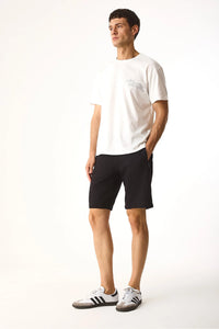 Erkek Jamie Cebi Fermuarlı Örme Şort - Siyah