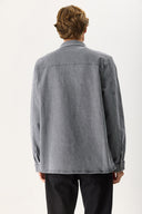 Erkek Jason Oversize Grey Jean Gömlek Ceket - Grey