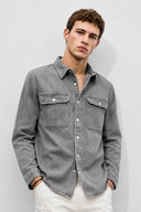 Erkek Jason Oversize Grey Jean Gömlek Ceket-Grey