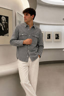 Erkek Jason Oversize Grey Jean Gömlek Ceket-Grey