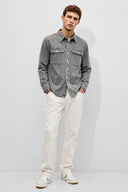 Erkek Jason Oversize Grey Jean Gömlek Ceket-Grey