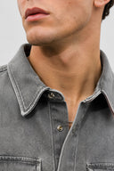 Erkek Jason Oversize Grey Jean Gömlek Ceket-Grey