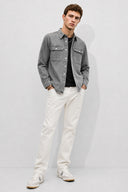 Erkek Jason Oversize Grey Jean Gömlek Ceket-Grey