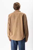 Erkek Jason Renkli Oversize Dış Gömlek %100 Pamuk - Camel