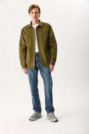 Erkek Jason Renkli Oversize Dış Gömlek %100 Pamuk - Haki