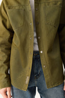 Erkek Jason Renkli Oversize Dış Gömlek %100 Pamuk - Haki