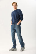 Erkek Kalimnos Dark Blue Comfort Fit Jean Pantolon - Dark Blue