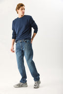 Erkek Kalimnos Dark Blue Comfort Fit Jean Pantolon - Dark Blue