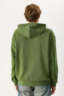 Erkek Kapüşonlu Basic Hoodie Sweatshirt %100 Pamuk - Haki