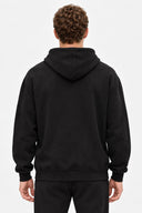 Erkek  Kapüşonlu Basic Pamuklu Hoodie Sweatshirt %100 Pamuk-Siyah