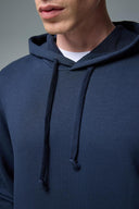 Erkek Kapüşonlu Basic Pamuklu Hoodie Sweatshirt - Lacivert