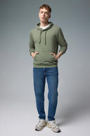 Erkek Kapüşonlu Basic Pamuklu Hoodie Sweatshirt - Haki