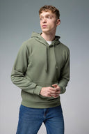 Erkek Kapüşonlu Basic Pamuklu Hoodie Sweatshirt - Haki