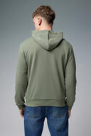 Erkek Kapüşonlu Basic Pamuklu Hoodie Sweatshirt - Haki