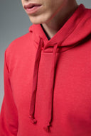 Erkek Kapüşonlu Basic Pamuklu Hoodie Sweatshirt - Vişne