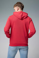 Erkek Kapüşonlu Basic Pamuklu Hoodie Sweatshirt - Vişne