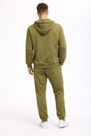 Erkek Kapüşonlu Önden Fermuarlı Oversize Sweatshirt - Haki