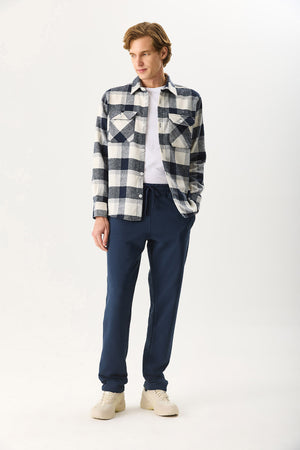 Erkek Karl Regular Fit Eşofman Altı %100 Pamuk - Lacivert