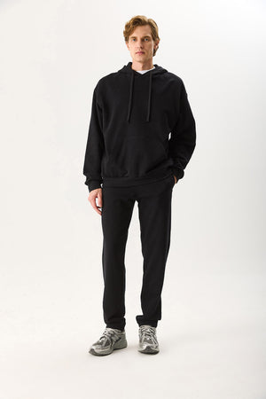 Erkek Karl Regular Fit Eşofman Altı %100 Pamuk - Siyah