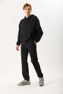 Erkek Karl Regular Fit Eşofman Altı %100 Pamuk - Siyah