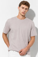 Erkek Ken Bisiklet Yaka Regular Fit Basic Tişört - Buz Gri