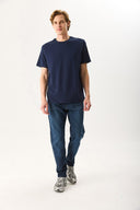 Erkek Ken Bisiklet Yaka Regular Fit Basic Tişört - Lacivert