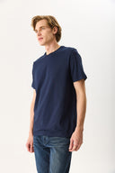 Erkek Ken Bisiklet Yaka Regular Fit Basic Tişört - Lacivert