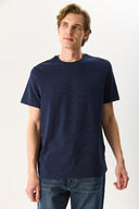 Erkek Ken Bisiklet Yaka Regular Fit Basic Tişört - Lacivert