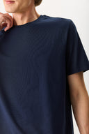 Erkek Ken Bisiklet Yaka Regular Fit Basic Tişört - Lacivert